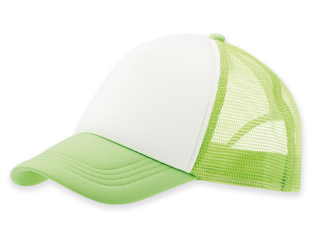 SAFA polyesterová baseballová čepice, plastová spona, 5 panelů, Světle zelená