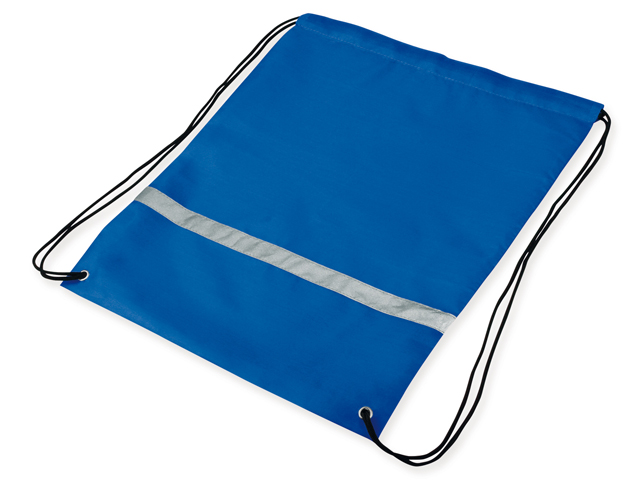 SAFER polyesterový stahovací batoh s reflexním pruhem, 210D, Královská modrá