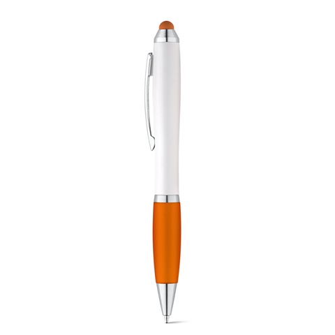 oranžová SANS. Kuličkové pero s otočným mechanismem a kovovým klipem, oranžová