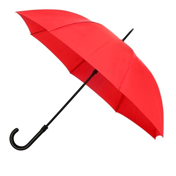 SANTANDER Pánský holový deštník, rukojeť imitace kůže, červená