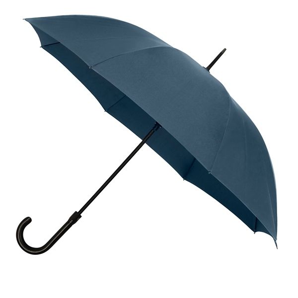 SANTANDER Pánský holový deštník, rukojeť imitace kůže, královská modrá