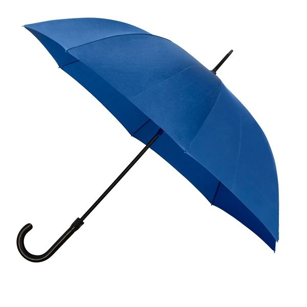 SANTANDER Pánský holový deštník, rukojeť imitace kůže, námořní modrá
