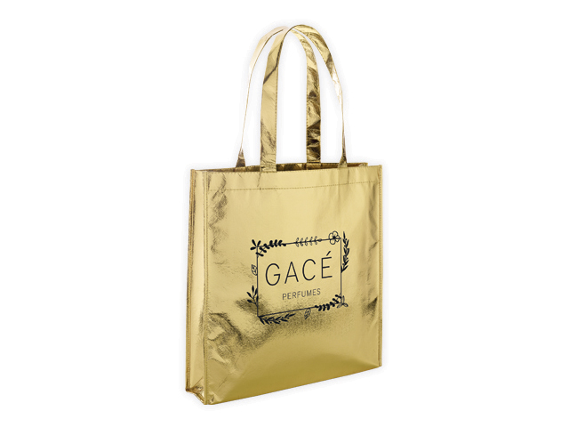 SAWGRASS polaminovaná nákupní taška z netkané textilie, 90 g/m2, Zlatá