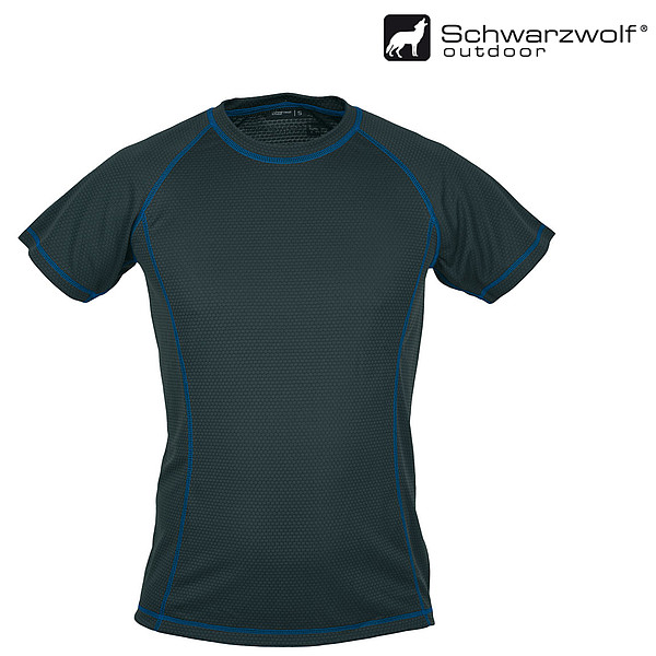 SCHWARZWOLF PASSAT MEN funkční tričko, modré prošívání, S