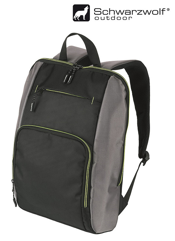 SCHWARZWOLF PIRIN batoh, černý se zelenými detaily