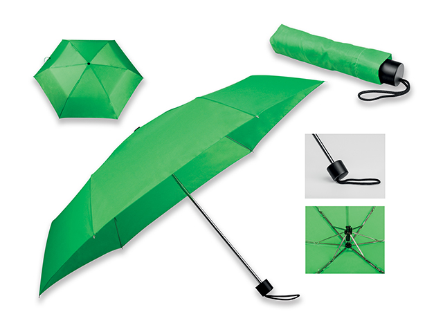 SEAGULL polyesterový skládací manuální deštník, 6 panelů, Světle zelená