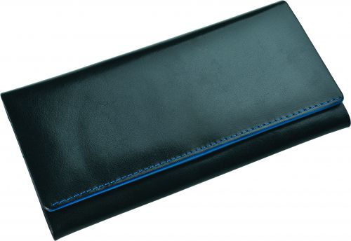SENATA Dámská kožená velká peněženka, modré lemování