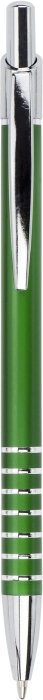SERAK Hliníkové kuličkové pero s kroužky na úchopu a modrou n., zelené
