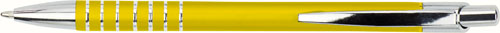 SERAK Hliníkové kuličkové pero s kroužky na úchopu a modrou náplní, žluté