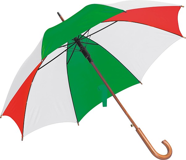 SERGAR Automatický holový deštník, bílo-zeleno-červený
