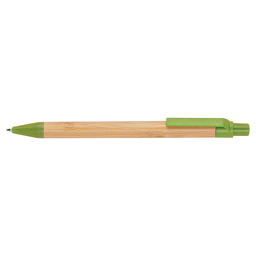SERIO Kuličkové pero z pšeničné slámy a bambusu, zelené