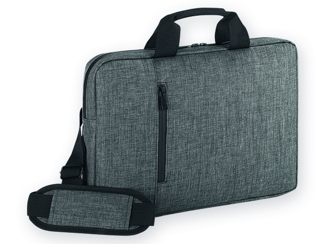 SHADES polyesterová taška na notebook, 600D, Šedý melír