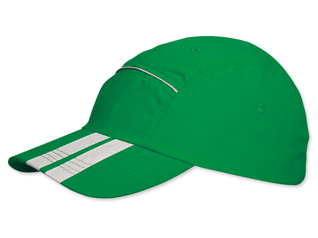 SIGY polyesterová baseballová čepice, reflexní doplňky, suchý zip, Zelená
