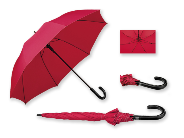 SILVAN polyesterový vystřelovací deštník, 8 panelů, SANTINI, Červená