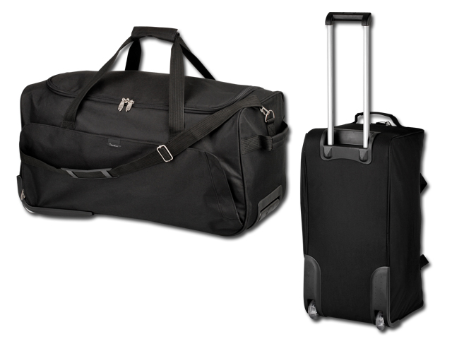SIMEON polyesterová cestovní taška na kolečkách, 600D, SANTINI, Černá