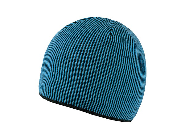 SINGIDA Zimní akrylová čepice s barevnými proužky, tyrkysová