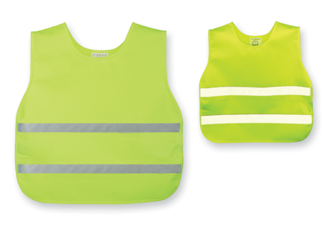 SKIBI II polyesterová reflexní vesta, dětská velikost, Fluorescenční žlutá