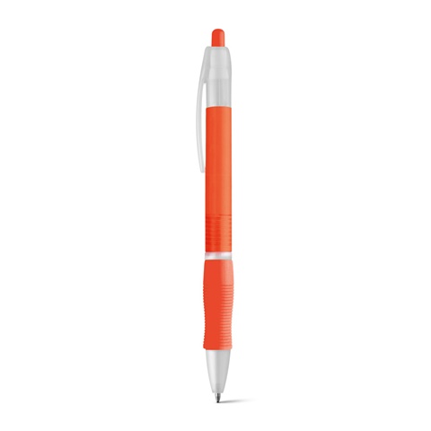 oranžová SLIM BK. ABS kuličkové pero s protikluzovým gripem, oranžová