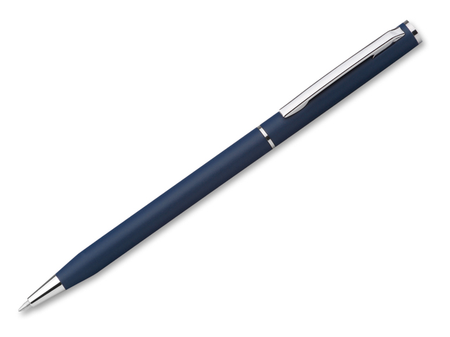 SLIM METAL kovové kuličkové pero, modrá náplň, Modrá
