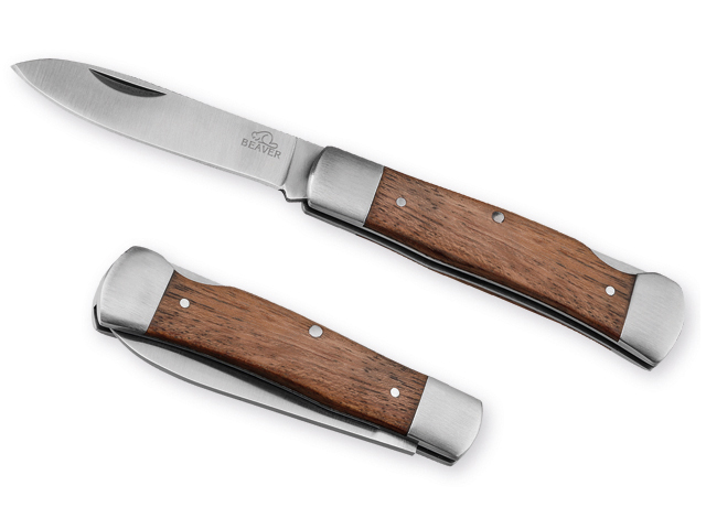 SLY nerezový kapesní nůž s pojistkou, ostří 6,5 cm, BEAVER, Přírodní