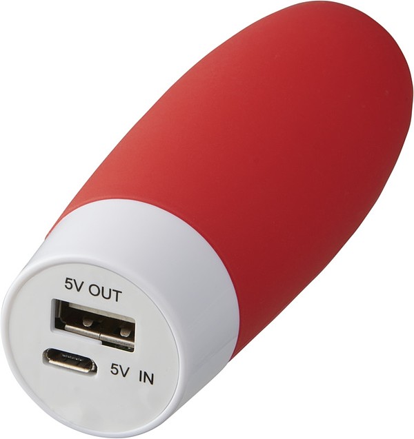 SORIADA Powerbanka s antistresovým povrchem, 2 200 mAh, červená