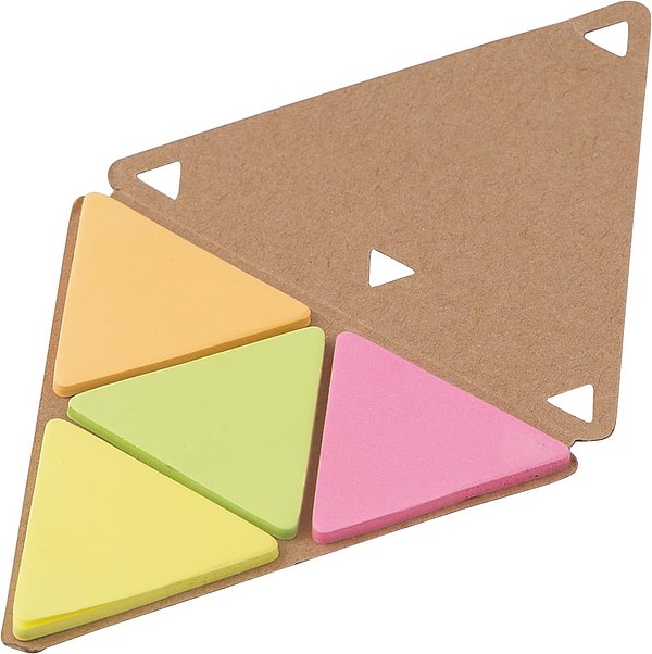SOVERATA Set značkovacích lístků v trojúhelníkovém bločku, hnědý