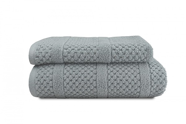 SPRING Set luxusních ručníků se zdobeným vetkáváním 60x110 a 30x50 cm, 600g, šedá