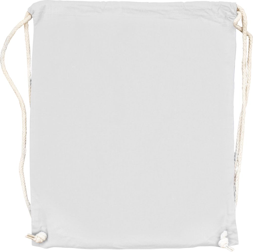 Stahovací bavlněný batoh, bílý