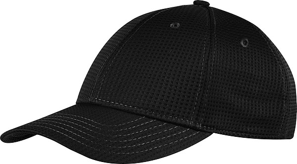 STÁZINKA Funkční šestipanelová čepice s vyztuženým čelem, černá