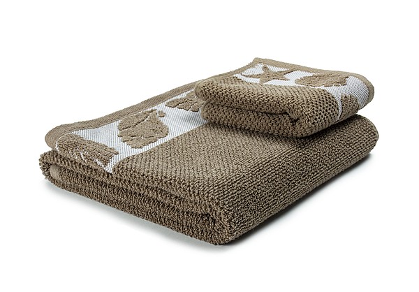 SUMMER Set luxusních ručníků se zdobenou bordurou 60x110 a 30x50 cm, 600 g, hnědá