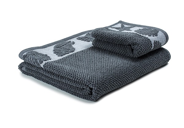 SUMMER Set luxusních ručníků se zdobenou bordurou 60x110 a 30x50 cm, 600 g, tm. šedá