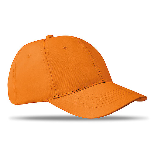 TAZOLA Šestipanelová čepice z bavlněného kepru, oranžová