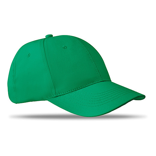 TAZOLA Šestipanelová čepice z bavlněného kepru, středně zelená