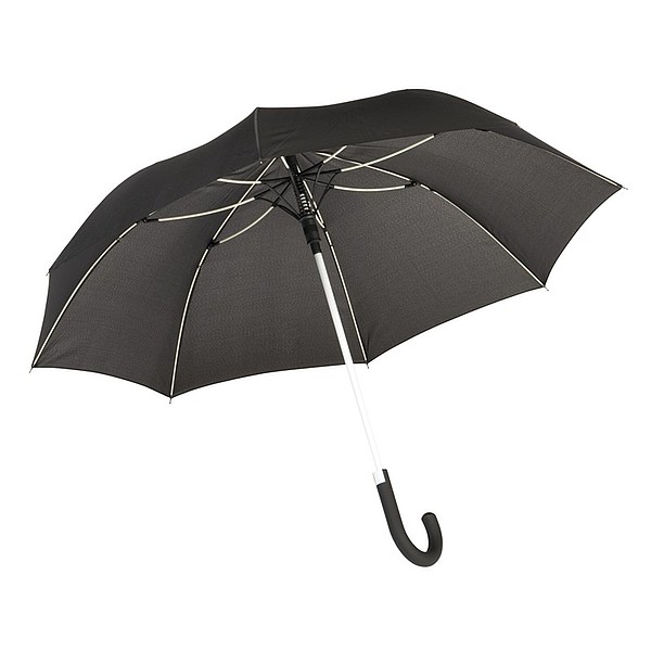 TELAMON Automatický holový deštník s pogumovanou rukojetí, černá/bílá