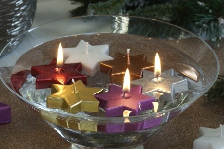 TERKA plovoucí svíčka ve tvaru hvězdy, fialová