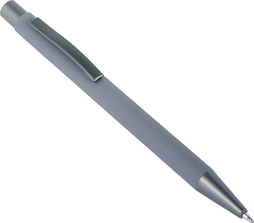TEZIMIN Kuličkové pero s pogumovaným povrchem a modrou náplní, šedé