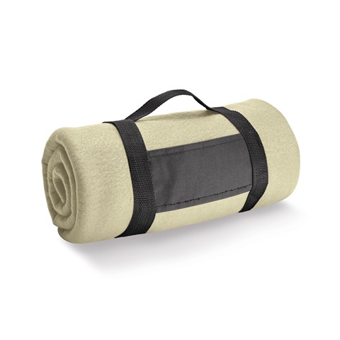 THORPE. Fleecová deka s odnímatelnou rukojetí (180 g/m²), béžová