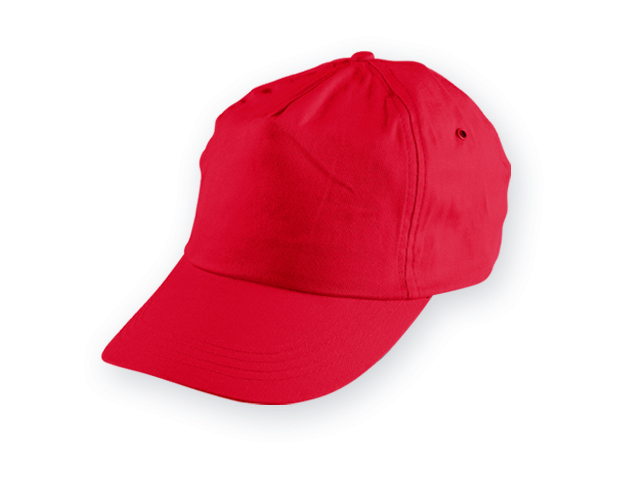 TIWI polyesterová baseballová čepice, 5 panelů, Červená