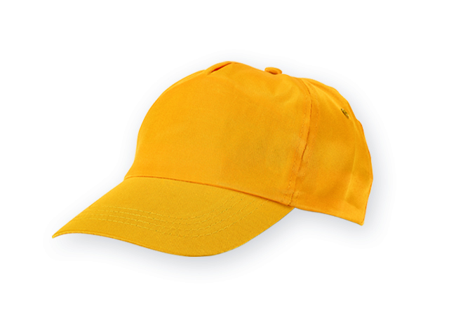 TIWI polyesterová baseballová čepice, 5 panelů, Žlutá