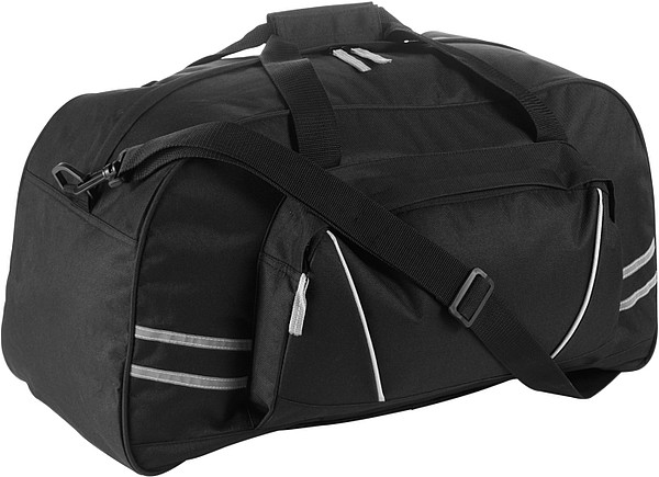 TOGO Sportovní cestovní taška na rameno s reflexními proužky, černá