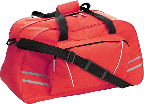 TOGO Sportovní cestovní taška na rameno s reflexními proužky,červená