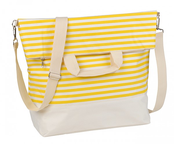 TORALBO Pruhovaná plážová taška, béžovo žlutá