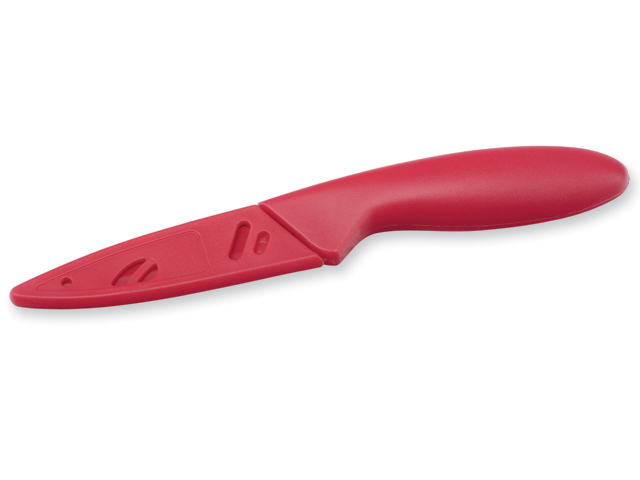 TOSHI nerezový kuchyňský nůž s antiadhezním povlakem, ostří 8 cm, Červená