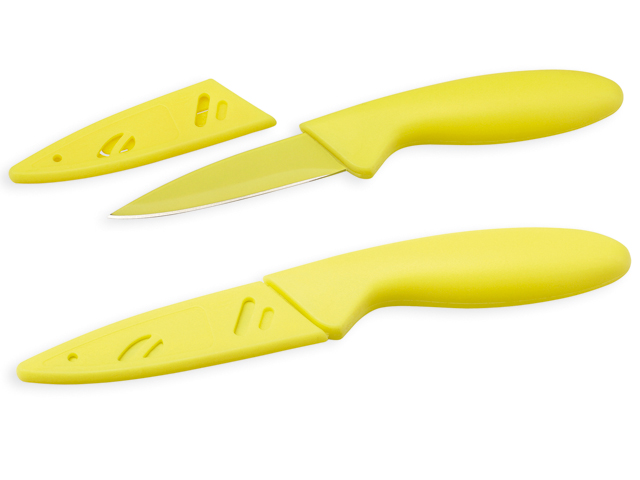 TOSHI nerezový kuchyňský nůž s antiadhezním povlakem, ostří 8 cm, Žlutá