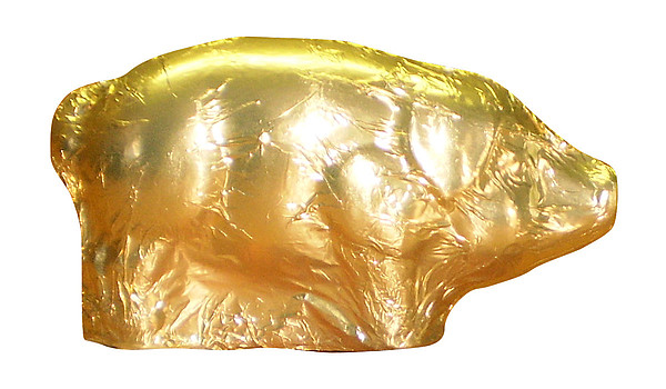 TRADICE Čokoládové prasátko 60g ve zlaté folii