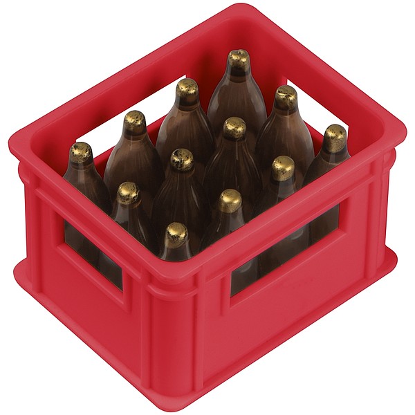 TRAMAGO Plastový otvírák ve tvaru bedny piv, červená