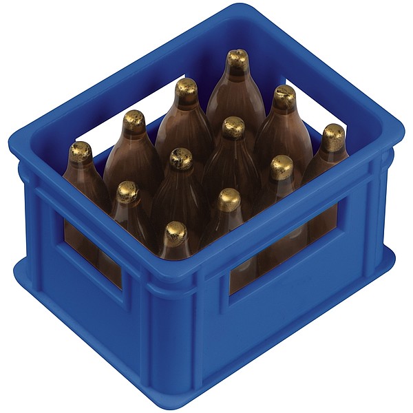 TRAMAGO Plastový otvírák ve tvaru bedny piv, modrá