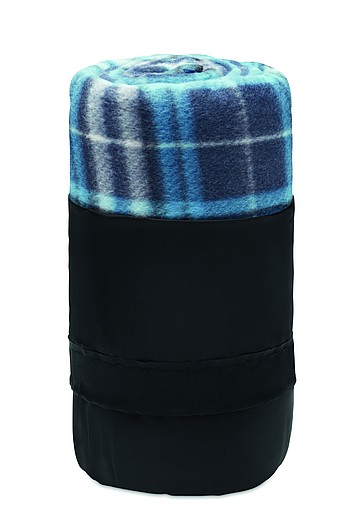 TRAVELA Károvaná fleecová deka z RPET, modrá