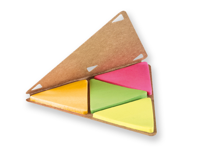 TRIANGULOS barevné lepicí papírky (25 lístků/barva) v papírovém obalu, Přírodní