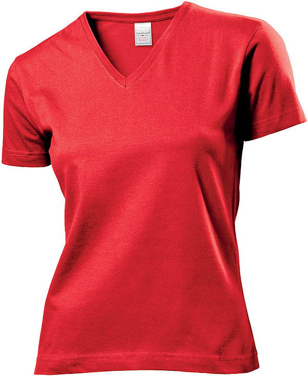 Tričko STEDMAN CLASSIC V-NECK WOMEN červená S